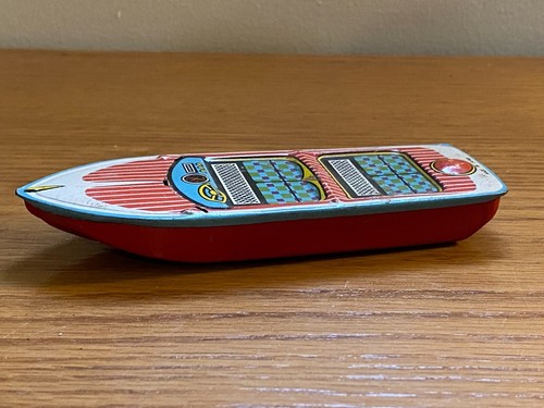 Tin speed boat - toy, marked