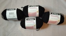 400g(4x 100g) Patons Smoothie Double Knit 100% Acrylic. Black.