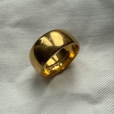 Vintage 11.52g 22ct Solid Gold Plain D Shaped Wedding Ring Hallmarked Width  9mm