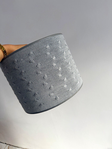 Grey tufted drum fabric - grey,