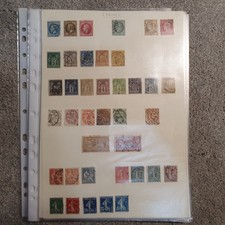 France Stamp Collection - 18 x Album pages plus bag - 1876 onwards