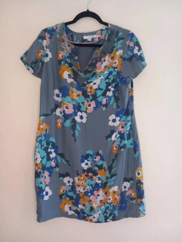 Boden silk grey - floral, tunic