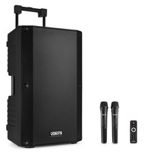 Vonyx VSA700 15" Portable PA System 1000W with 2 Wireless Microphones