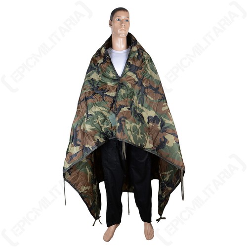 Woodland camo poncho liner - woodland,