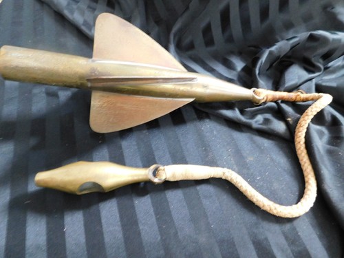 Antique brass ships log - ships, cherub