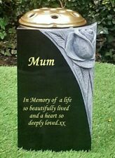 Engraved Personalised Granite Memorial Grave Vase Memorial Stone Cemetery Marker