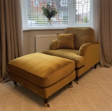 Velvet Footstool Ottoman Pouffe Upholstered Soft Stool