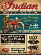 METAL VINTAGE RETRO SHABBY-CHIC TIN SIGN INDIAN WALL PLAQUE DAY WEST