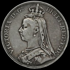 1892 Queen Victoria Jubilee Head Silver Crown, GF+