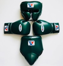 WinNing Boxing Kit Gloves, Headgear, Groin Guard Training Sparring Set All Sizes