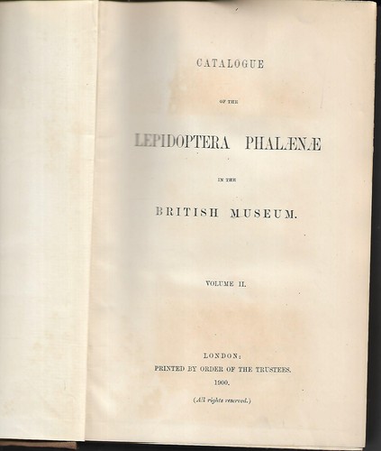 Catalogue lepidoptera - catalogue,