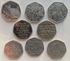8 x 50p Coins UK Rare Fifty