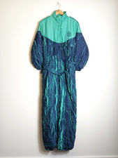 VINTAGE WOMENS BLUE RETRO 80'S DASH SKI SUIT L