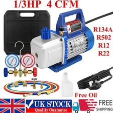 4.0CFM 1/3HP Vacuum Pump Refrigeration Air Conditioning AC Manifold Gauge Set 