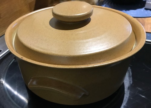 1960 light brown casserole - 1960's,