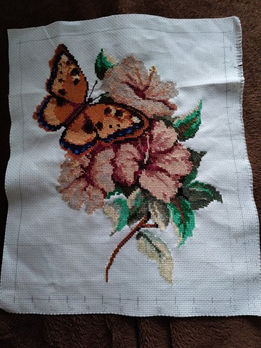 Finished cross stitch picture - cross,