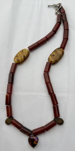 Artisan carnelian agate tube - artisan,