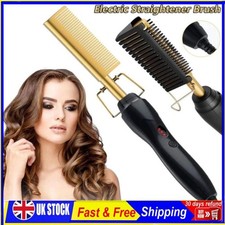 Hair Hot Comb Straightener Professional Press Comb Electric Hot Comb Portable UK