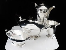 True Art Deco 4 Piece Sterling