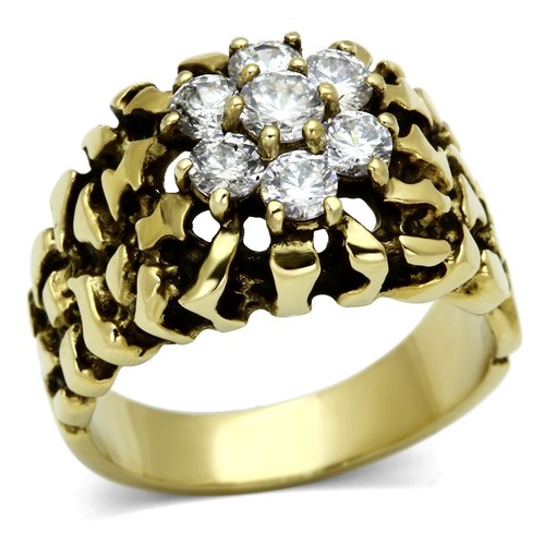 Mens gold ring cluster nugget