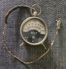 Vintage D.R.P Radio Voltmeter 12 - 120V 1940s Fob Style Tester Steampunk