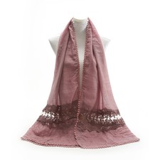 Elegant Ladies Scarf with Floral Lace and Net Stole Scarf Shawl CoverUp