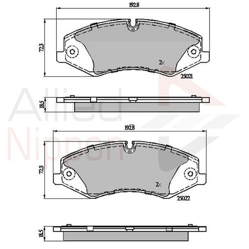 Brake pads set for land - pads, rover