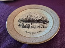 Purbeck Pottery Bournemouth  S.S Great Britain Commemorative Plate stoneware