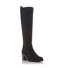 Dune Black Teyla stretch suede knee high boots