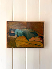 'Sleeping Woman' oil on board