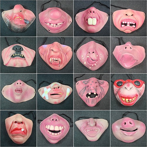 Men women funny - half, mask