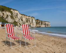 2x Folding Metal Beach Chairs