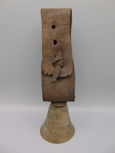 Antique cow bell - with, leather