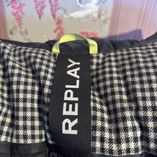 Mens REPLAY Beige/black Check