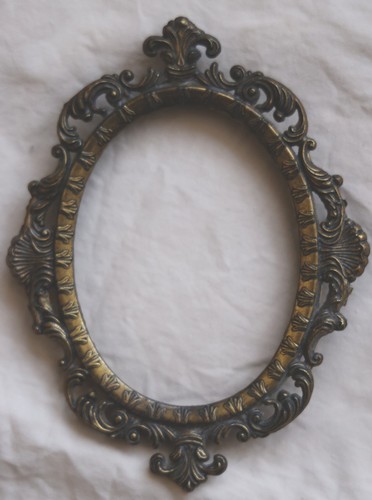 Antique brass picture portrait - brass, picture/portrait