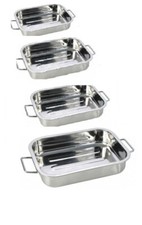 STAINLESS STEEL BAKING ROASTING TRAY LASAGNA PANS DISH GRILL OVEN HEAVY DUTY