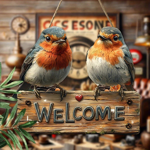 Robin twin welcome love rustic - welcome,