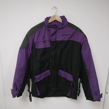 Men's Gear Black & Purple Motorcycling Jacket c/w Padded Shoulders/Elbows - XL