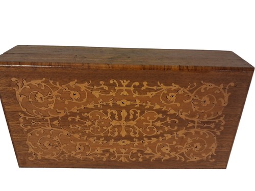 Antique wooden box intricate - wooden,