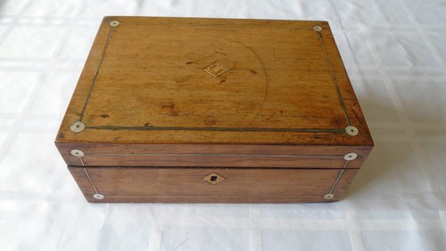 Mahogany writing box antique - writing,