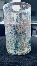 Vintage floral crackle vase - floral,