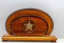 Vintage 1920's Art Deco Wooden Letter Rack / Desk Tidy mahogany Silver Shilling