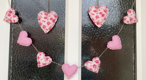 Fabric shabby chic heart - shabby,