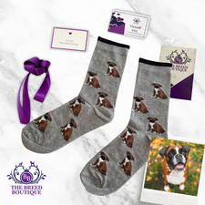 BOXER DOG SOCKS UNISEX ONE SIZE FIT UK 5-11 EU 38-46 US 7.5-12 BOXER DOG GIFT