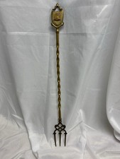 Vintage Brass Toasting Fork King George V Silver Jubilee 1935 Fireplace Tool 20”