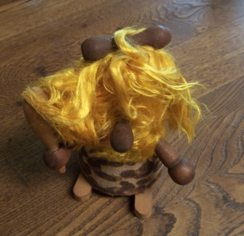 Vtg wooden caveman - wooden,
