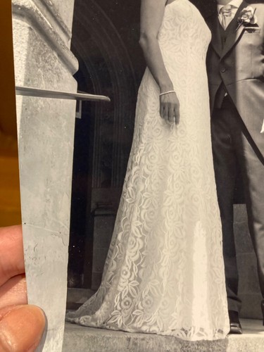 Strapless lace wedding dress