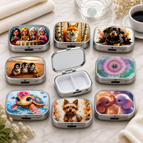 Rectangle metal pill box - rectangle, 2