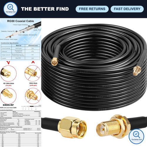 100ft sma male - rp-sma,