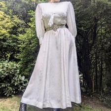 Vintage 1940s Ivory White Maxi Evening Wedding Dress